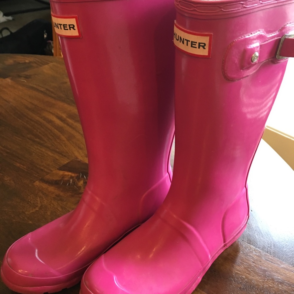 pink Hunter boots